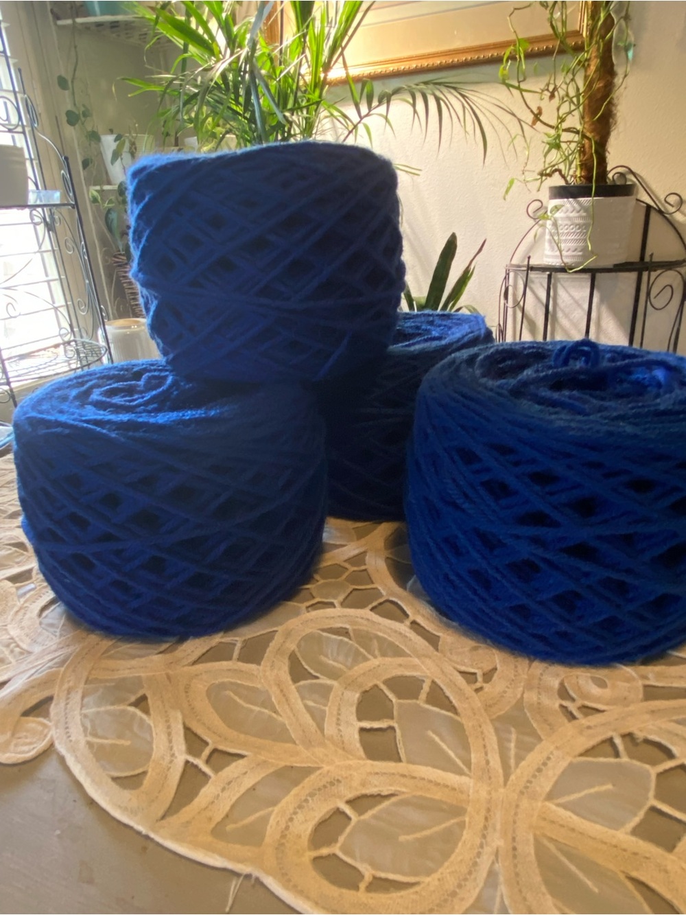 RED HEART ROYAL BLUE ACRYLIC YARN  - Pack of 4 cakes